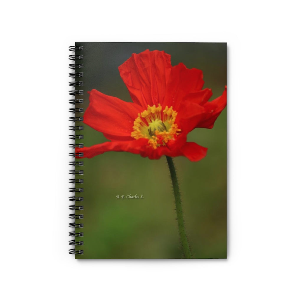 Spiral Notebook - Ruled Line Orange Flower