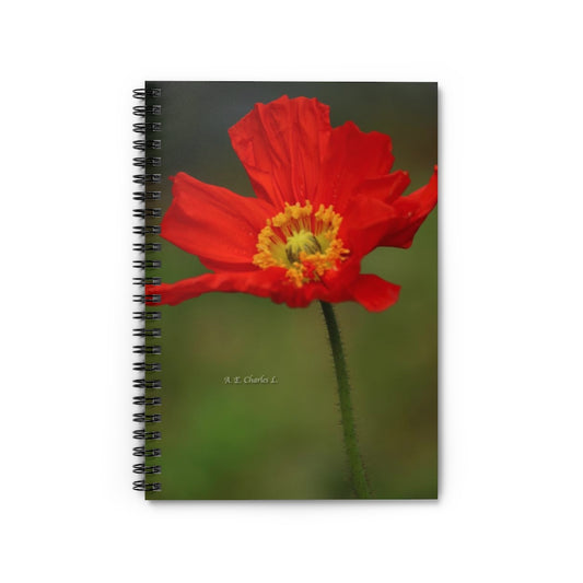 Spiral Notebook - Ruled Line Orange Flower