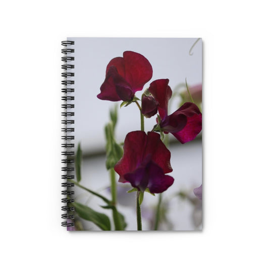 NN Spiral Notebook - Ruled Line Few Maroon Flowers