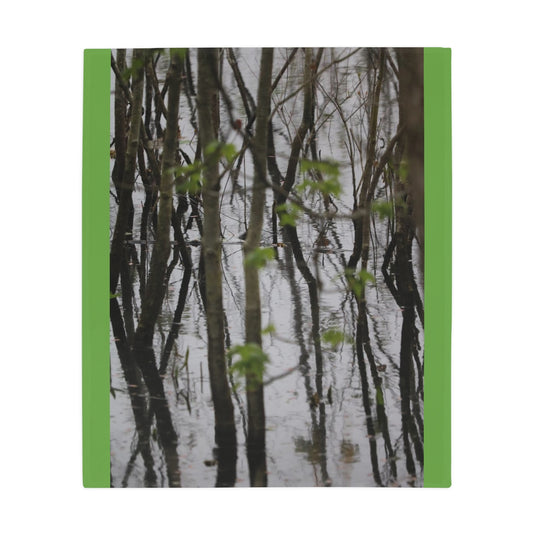 NN Plush Fleece Blanket Little Trees In Water Reflections